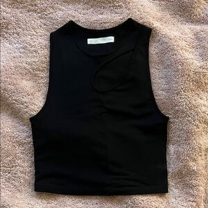 OAK + FORT Black Crop Top